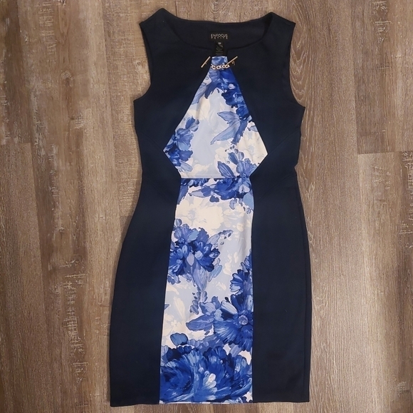 ENFOCUS Petite Navy blue and floral dress - Picture 1 of 8